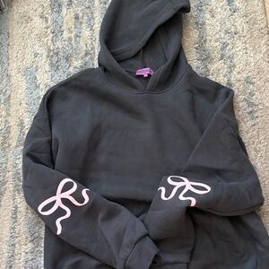 Edikted Black Hoodie with Pink Details